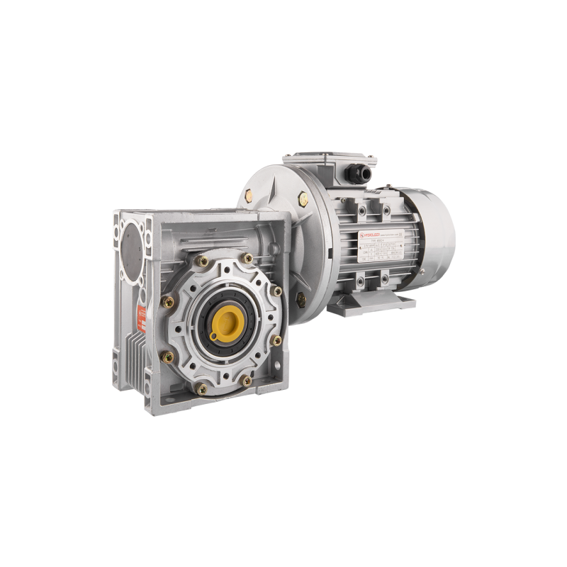 Trifazis 380 V 0,75 kW elektros variklis su HMRV 75 IEC80 sliekine pavarų dėže, kurios perdavimo skaičius yra 1:60. Atitinka NMR