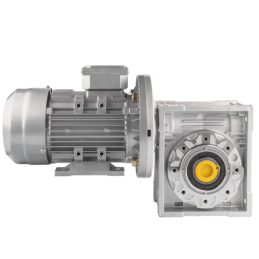 Trifazis 380 V 0,75 kW elektros variklis su HMRV 75 IEC80 sliekine pavarų dėže, kurios perdavimo skaičius yra 1:60. Atitinka NMR