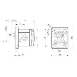 Hidraulinis krumpliaratinis siurblys + 3 fazių variklis 380 V 2,2 kW komplekte su varpo formos jungtimi ir kumšteliu, komplekto 