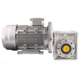 Trifazis 380 V 2,2 kW elektros variklis su HMRV 63 IEC90 sliekine pavarų dėže, kurios perdavimo skaičius yra 1:10. Atitinka NMRV