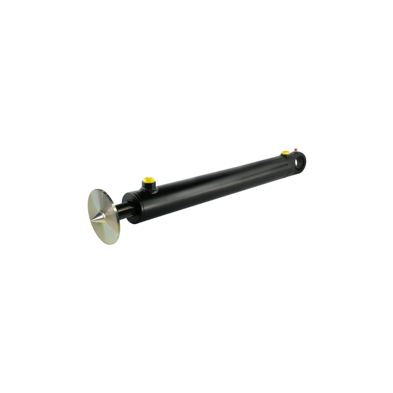 Hidraulinis cilindras malkų skaldymui. Galia: 12 tonų. Ilgis: 850 mm. Eiga: 500 mm. CJ2F-80/45/500.