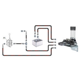 Hidraulika MF255 Ursus 3512 2812 hidraulinis skirstytuvas, 3 sekcijų žarnos ir jungtys