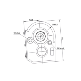 RT 160 mėšlo kratytuvo pavarų dėžė, perdavimo skaičius 8,15:1