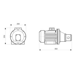 Dešinės pusės krumpliaratis hidraulinis siurblys 6L + 3 fazių elektros variklis IE3 400V 1.1kW 10MPa