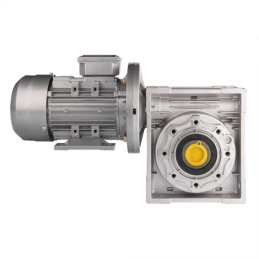 Trifazis 380 V 0,55 kW elektros variklis su HMRV 90 IEC80 sliekine pavarų dėže, kurios perdavimo skaičius yra 1:80. Atitinka NMR