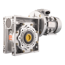 Trifazis 380 V 0,75 kW elektros variklis su HMRV 90 IEC80 sliekine pavarų dėže, kurios perdavimo skaičius yra 1:80. Atitinka NMR