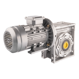 Trifazis 380 V 0,75 kW elektros variklis su HMRV 90 IEC80 sliekine pavarų dėže, kurios perdavimo skaičius yra 1:80. Atitinka NMR