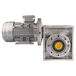 Trifazis 380 V 0,75 kW elektros variklis su HMRV 90 IEC80 sliekine pavarų dėže, kurios perdavimo skaičius yra 1:80. Atitinka NMR