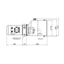 Pilnai sukomplektuotas mobilus hidraulinis maitinimo blokas 12V 2kW 2.6cm3 11L
