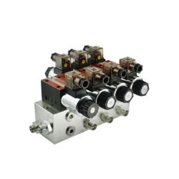 3 sekcijų hidraulinis skirstytuvas CETOP 03 NG6, valdomas elektra 12 V