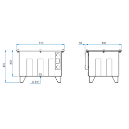 70 l hidraulinės alyvos bakas ant kojų su pilnu dangčiu