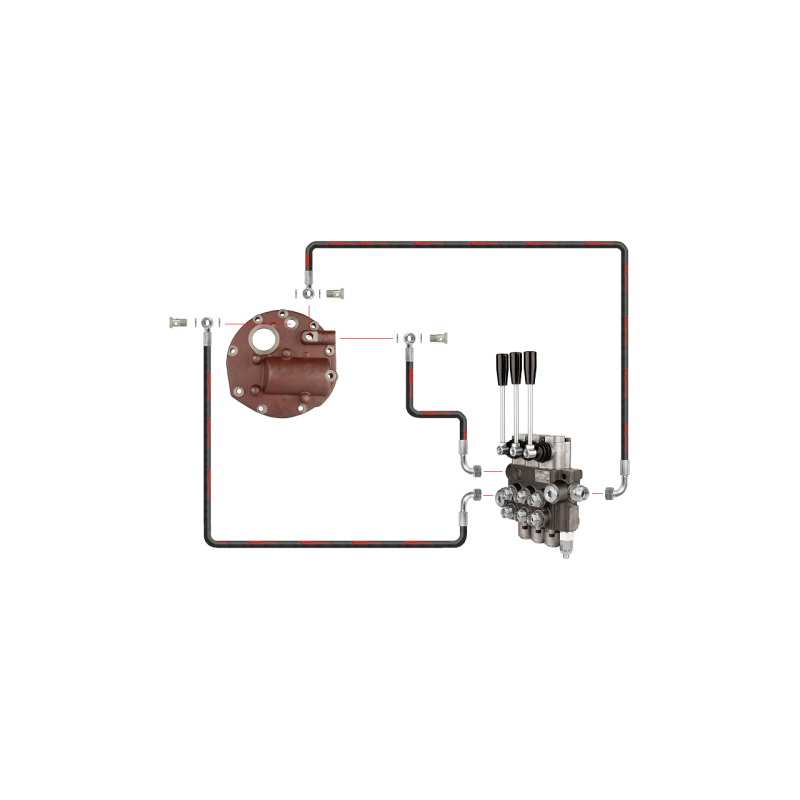 Novatoriška hidraulinė sistema, skirta „Zetor 5211 7211“. 3 sekcijų hidraulinis skirstytuvas, pilnas siurblio dangtis su išorini