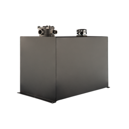 Universalus metalinis hidraulinės alyvos bakas, talpa 75 litrai, su papildoma įranga, montuojamas ant pagrindo