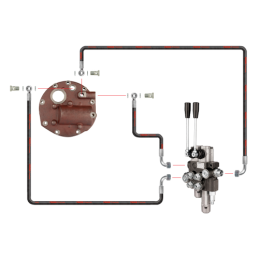 Novatoriška hidraulika, skirta „Zetor 5211 7211“. Dviejų sekcijų hidraulinis skirstytuvas su plūduriuojančia sekcija, pilnas siu