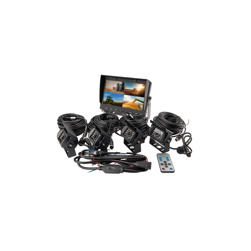 Stebėjimo komplektas 4x galinio vaizdo kameroms 12V 24V monitorius 9"