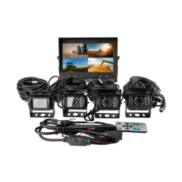 Stebėjimo komplektas 4x galinio vaizdo kameroms 12V 24V monitorius 9"