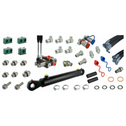 Pilna Tur T-25 krautuvo hidraulika, skirstytuvas + ekskavatoriaus cilindras + trosai + komponentai