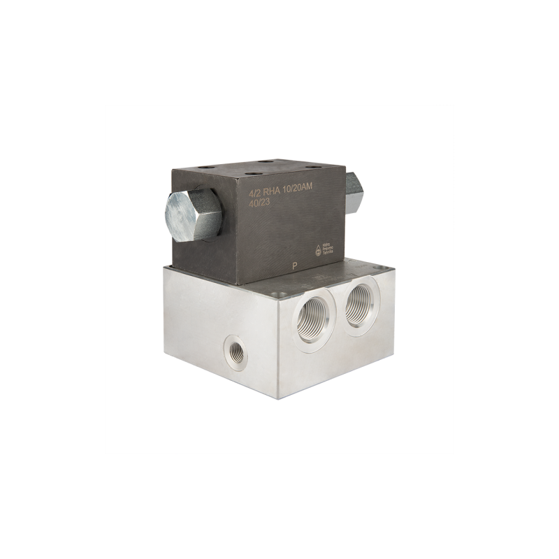 „Cetop“ automatinis perjungimo vožtuvas mėšlo kratytuvui, sriegis: 1/2 colio, srautas: 80 l/min, maksimalus slėgis: 350 barų