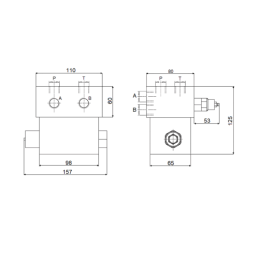 „Cetop“ automatinis perjungimo vožtuvas mėšlo kratytuvui, sriegis: 1/2 colio, srautas: 80 l/min, maksimalus slėgis: 350 barų