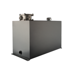 75 litrų stačiakampio formos alyvos bakas su priedais, maksimalus srautas: 130 l/min.