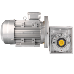 Trifazis 380 V 2,2 kW elektros variklis su HMRV 75 IEC100 sliekine pavarų dėže, kurios perdavimo skaičius yra 1:7,5. Atitinka NM