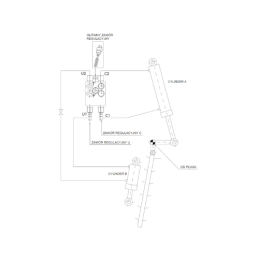 Hidraulinis plūgo sukimo cilindras CJ2F-80/40/236L L:480 U40W komplekte su sukimosi valdymo vožtuvu