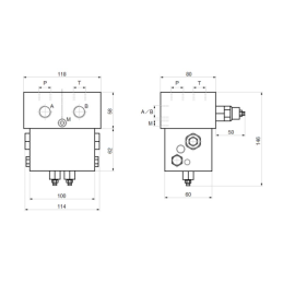 „Cetop“ automatinis perjungimo vožtuvas mėšlo kratytuvui, sriegis: 1/2 colio, srautas: 80 l/min, maksimalus slėgis: 350 barų