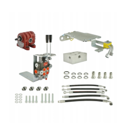 Komplektas traktoriaus pagrindinei hidraulikai konvertuoti ir išplėtiti, įskaitant adapterį, ketaus siurblį, 2 sekcijų skirstytu