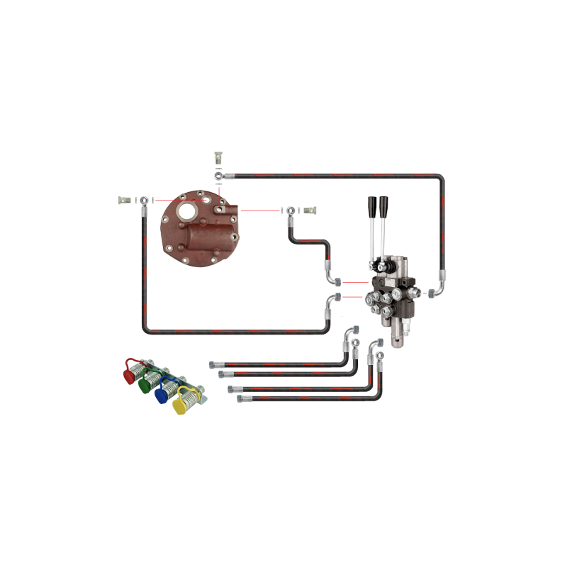 Novatoriška hidraulika, skirta „Zetor 5211 7211“. Dviejų sekcijų hidraulinis skirstytuvas su plūduriuojančia sekcija, pilnas siu