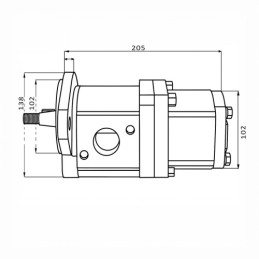 Dviejų sekcijų hidraulinis siurblys John Deere RE264112 mašinoms