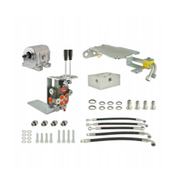 Komplektas traktoriaus pagrindinei hidraulikai konvertuoti ir išplėtiti, įskaitant adapterį, aliuminio siurblį, 2 sekcijų skirst