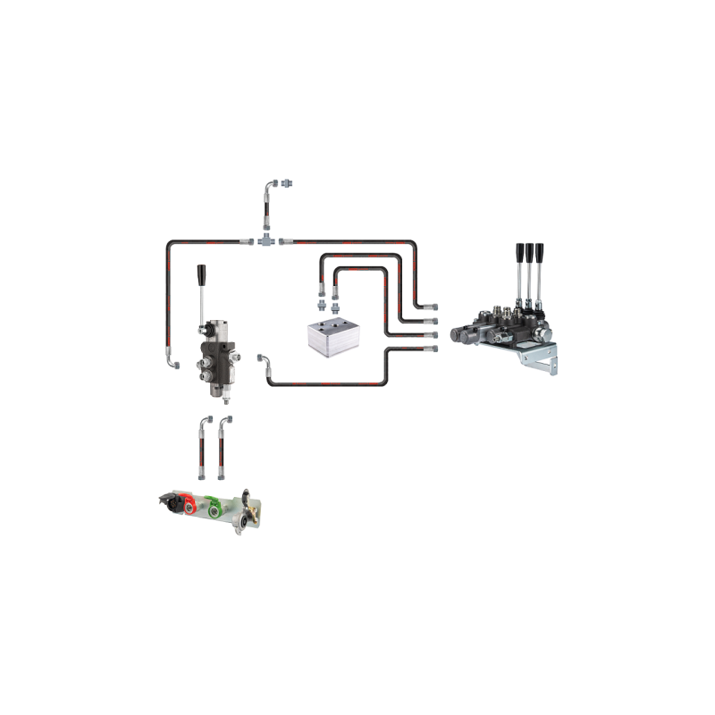 Hidraulika MF255 Ursus 3512 2812 hidraulinis skirstytuvas, 1 sekcijos ir 3 sekcijų žarnos ir jungtys