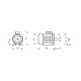 Trifazis 400 V elektros variklis, B3 tipo, galia: 5,5 kW, apsukos: 1450 aps./min.