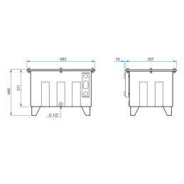 100 l hidraulinės alyvos bakas ant kojų su pilnu dangčiu