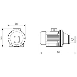 Dešinės pusės krumpliaratis hidraulinis siurblys 12L + 3 fazių elektros variklis IE3 400V 2.2kW 10MPa