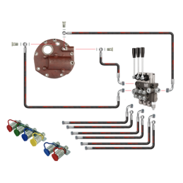 Novatoriška hidraulinė sistema, skirta „Zetor 5211 7211“. 3 sekcijų hidraulinis skirstytuvas, pilnas siurblio dangtis su išorini