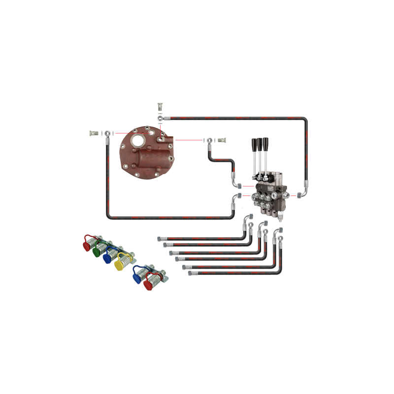 Novatoriška hidraulinė sistema, skirta „Zetor 5211 7211“. 3 sekcijų hidraulinis skirstytuvas, pilnas siurblio dangtis su išorini