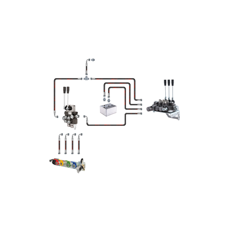 Hidraulika MF255 Ursus 3512 2812 hidraulinis skirstytuvas, 2 ir 3 sekcijų žarnos ir jungtys
