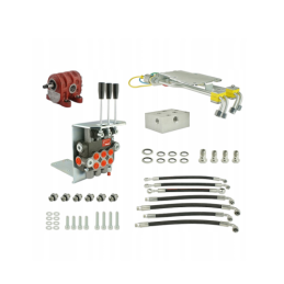 Komplektas traktoriaus pagrindinei hidraulikai konvertuoti ir išplėtiti, įskaitant adapterį, ketaus siurblį, 3 sekcijų skirstytu