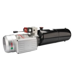 Pilnas hidraulinis blokas (maitinimo šaltinis) 230V 0,75kW 1,0cm3 su skirstytuvu ir svirtimi dvigubo veikimo cilindrui valdyti, 