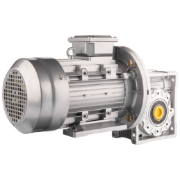 Trifazis 380 V 4 kW elektros variklis su HMRV 75 IEC100 sliekine pavarų dėže, kurios perdavimo skaičius yra 1:7,5. Atitinka NMRV