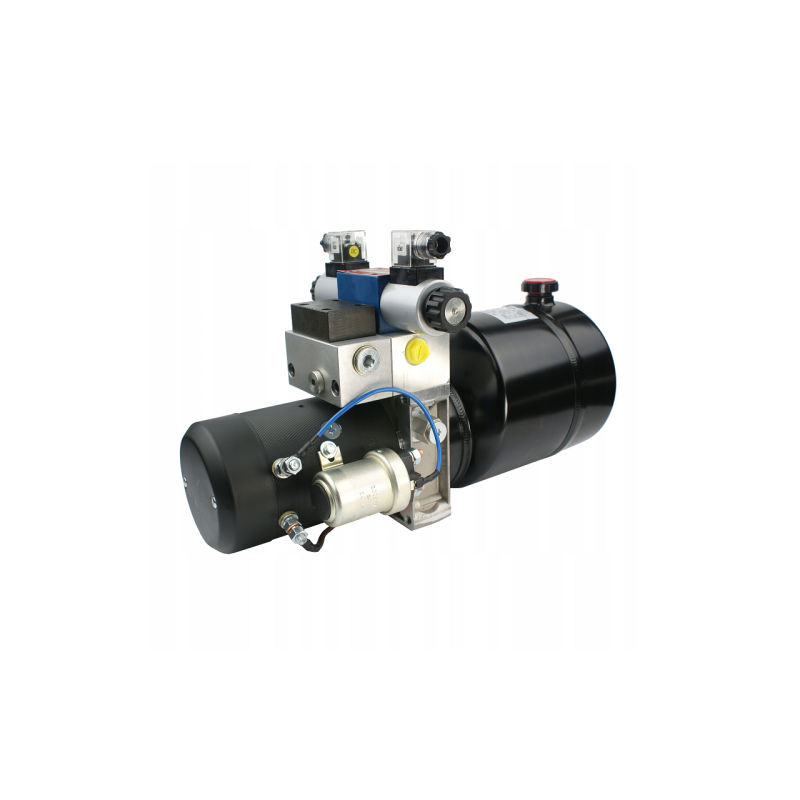 Pilnai sukomplektuotas mobilus hidraulinis agregatas 24V 2,2kW 1,6cm3 10L su vienu solenoidiniu vožtuvu