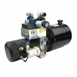 Pilnai sukomplektuotas mobilus hidraulinis agregatas 24V 2,2kW 2,0cm3 4L su vienu solenoidiniu vožtuvu