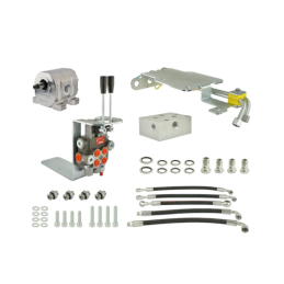 Komplektas traktoriaus pagrindinei hidraulikai konvertuoti ir išplėtiti, įskaitant adapterį, aliuminio siurblį, 2 sekcijų skirst