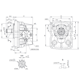 Vairo stiprintuvo siurblio pavaros priedas Władimirec T-25, komplekte yra Hydrosila NSZ10 krumpliaratinis hidraulinis siurblys, 