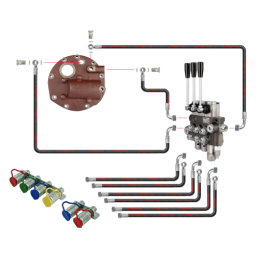 Novatoriška „Zetor 5211 7211“ hidraulinė sistema. 3 sekcijų hidraulinis skirstytuvas su plūduriuojančia sekcija, pilnas siurblio