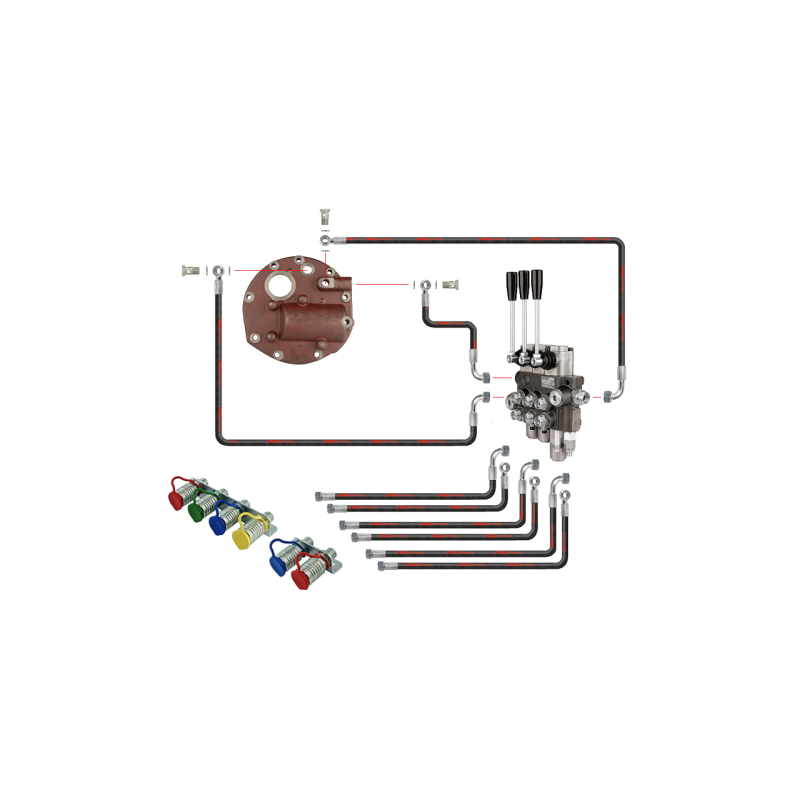 Novatoriška „Zetor 5211 7211“ hidraulinė sistema. 3 sekcijų hidraulinis skirstytuvas su plūduriuojančia sekcija, pilnas siurblio