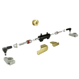 Skersinis hidraulinio vairo stiprintuvo cilindras su dvigubu stūmokliu, išsikišusiu į abi puses. Komplekte yra jungtys, jungtys 