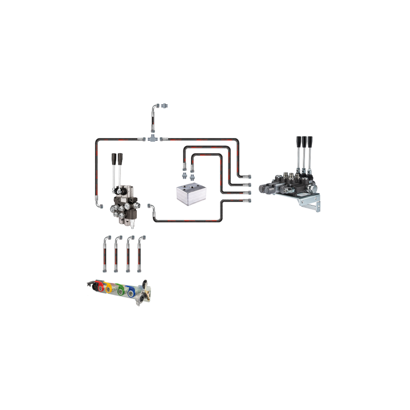 Hidraulika MF255 Ursus 3512 2812 hidraulinis skirstytuvas, 2 ir 3 sekcijų žarnos ir jungtys