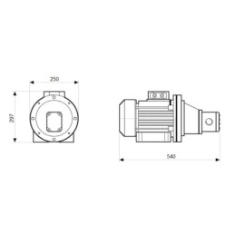 Dešinės pusės krumpliaratis hidraulinis siurblys 18L + 3 fazių elektros variklis IE3 400V 4kW 13MPa